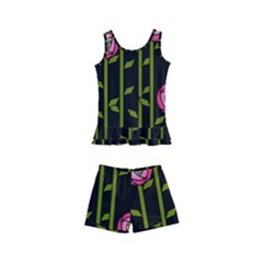 Abstract Rose Garden Kids  Boyleg Swimsuit by Alisyart