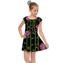 Abstract Rose Garden Kids  Cap Sleeve Dress