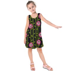 Abstract Rose Garden Kids  Sleeveless Dress