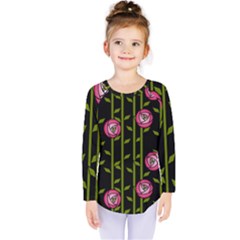 Abstract Rose Garden Kids  Long Sleeve Tee