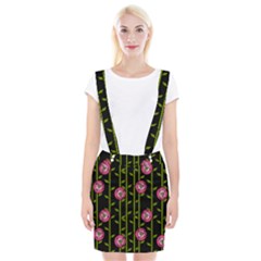 Abstract Rose Garden Braces Suspender Skirt