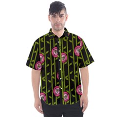 Abstract Rose Garden Men s Short Sleeve Shirt