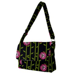 Abstract Rose Garden Full Print Messenger Bag