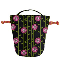 Abstract Rose Garden Drawstring Bucket Bag