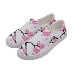 Blossoms Branch Cherry Floral Women s Canvas Slip Ons by Pakrebo