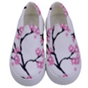 Blossoms Branch Cherry Floral Kids  Canvas Slip Ons View1