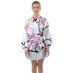 Blossoms Branch Cherry Floral Long Sleeve Kimono Robe by Pakrebo