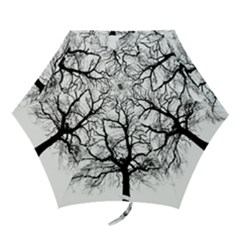 Tree Silhouette Winter Plant Mini Folding Umbrellas