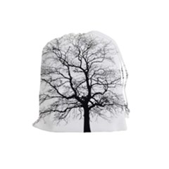 Tree Silhouette Winter Plant Drawstring Pouch (Large)