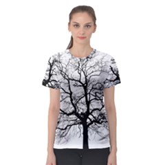 Tree Silhouette Winter Plant Women s Sport Mesh Tee