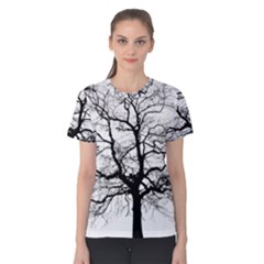 Tree Silhouette Winter Plant Women s Cotton Tee