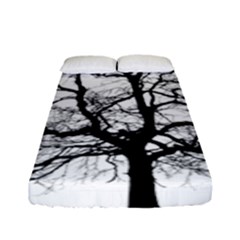 Tree Silhouette Winter Plant Fitted Sheet (Full/ Double Size)
