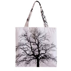 Tree Silhouette Winter Plant Zipper Grocery Tote Bag by Pakrebo