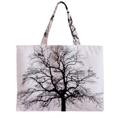 Tree Silhouette Winter Plant Zipper Mini Tote Bag