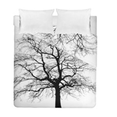 Tree Silhouette Winter Plant Duvet Cover Double Side (Full/ Double Size)