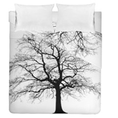 Tree Silhouette Winter Plant Duvet Cover Double Side (Queen Size)