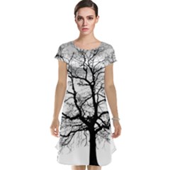 Tree Silhouette Winter Plant Cap Sleeve Nightdress