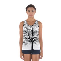 Tree Silhouette Winter Plant Sport Tank Top 