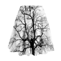 Tree Silhouette Winter Plant High Waist Skirt