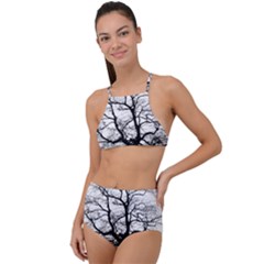 Tree Silhouette Winter Plant High Waist Tankini Set