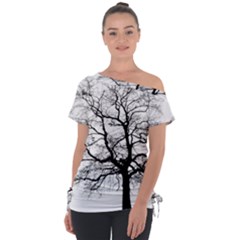 Tree Silhouette Winter Plant Tie-Up Tee