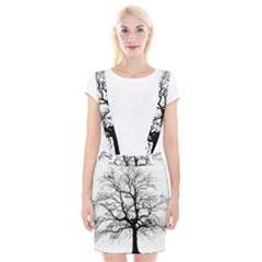 Tree Silhouette Winter Plant Braces Suspender Skirt