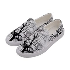 Tree Silhouette Winter Plant Women s Canvas Slip Ons