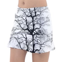 Tree Silhouette Winter Plant Tennis Skirt