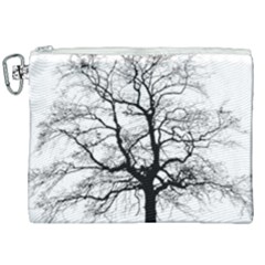 Tree Silhouette Winter Plant Canvas Cosmetic Bag (XXL)