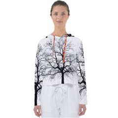 Tree Silhouette Winter Plant Women s Slouchy Sweat