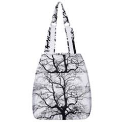 Tree Silhouette Winter Plant Center Zip Backpack