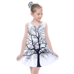 Tree Silhouette Winter Plant Kids  Summer Dress