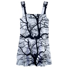 Tree Silhouette Winter Plant Kids  Layered Skirt Swimsuit