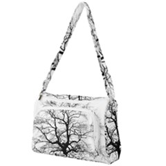 Tree Silhouette Winter Plant Front Pocket Crossbody Bag