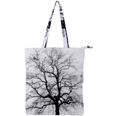 Tree Silhouette Winter Plant Double Zip Up Tote Bag