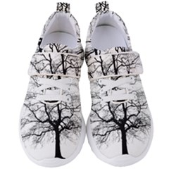 Tree Silhouette Winter Plant Women s Velcro Strap Shoes