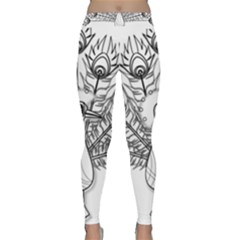 Peacock Plumage Display Bird Classic Yoga Leggings by Pakrebo