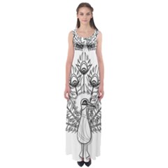 Peacock Plumage Display Bird Empire Waist Maxi Dress by Pakrebo