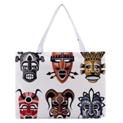 Tribal Masks African Culture Set Zipper Medium Tote Bag by Pakrebo