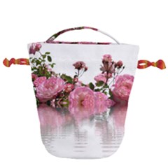 Roses Flowers Nature Flower Drawstring Bucket Bag by Pakrebo