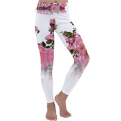 Roses Flowers Nature Flower Kids  Lightweight Velour Classic Yoga Leggings by Pakrebo