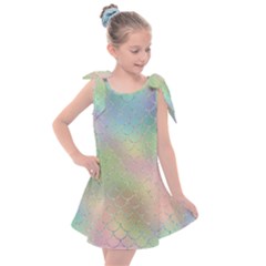 Pastel Mermaid Sparkles Kids  Tie Up Tunic Dress by retrotoomoderndesigns