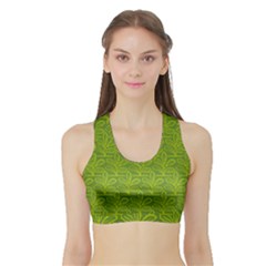 Oak Tree Nature Ongoing Pattern Sports Bra With Border