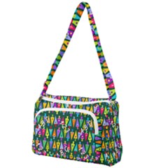 Pattern Back To School Schultuete Front Pocket Crossbody Bag