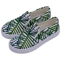 Fancy Tropical Pattern Kids  Canvas Slip Ons