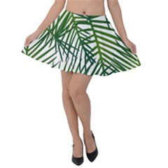 Fancy Tropical Pattern Velvet Skater Skirt