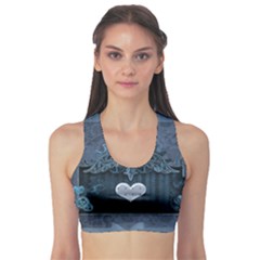 Elegant Heart With Steampunk Elements Sports Bra by FantasyWorld7