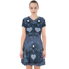 Elegant Heart With Steampunk Elements Adorable In Chiffon Dress