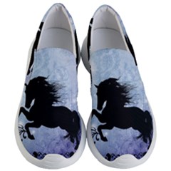 Wonderful Black Horse Silhouette On Vintage Background Women s Lightweight Slip Ons by FantasyWorld7