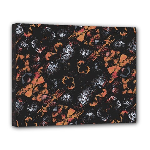 Fractal Vintage Grunge Print Design Canvas 14  X 11  (stretched)